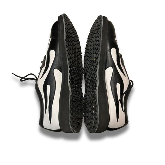 George Esquivel Black & White Flame Leather Shoes Size 9.5 - Picture 4 of 8